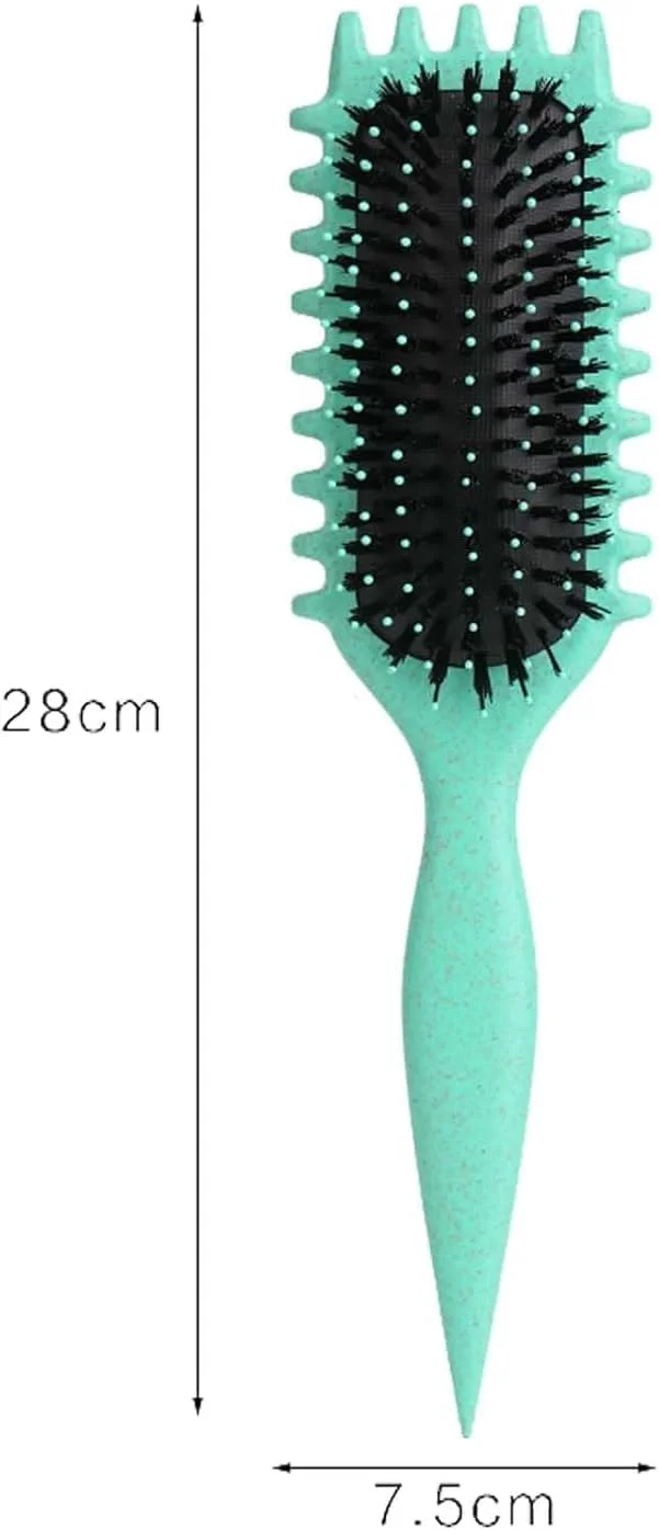 برس حالت دهنده فر مو Purfex، برس حالت دهنده موهای فر (سبز) - برس باز کننده گره ممتاز برای موهای فر، ایده آل برای شانه کردن، حالت دادن و مشخص کردن فرها برای زنان و مردان