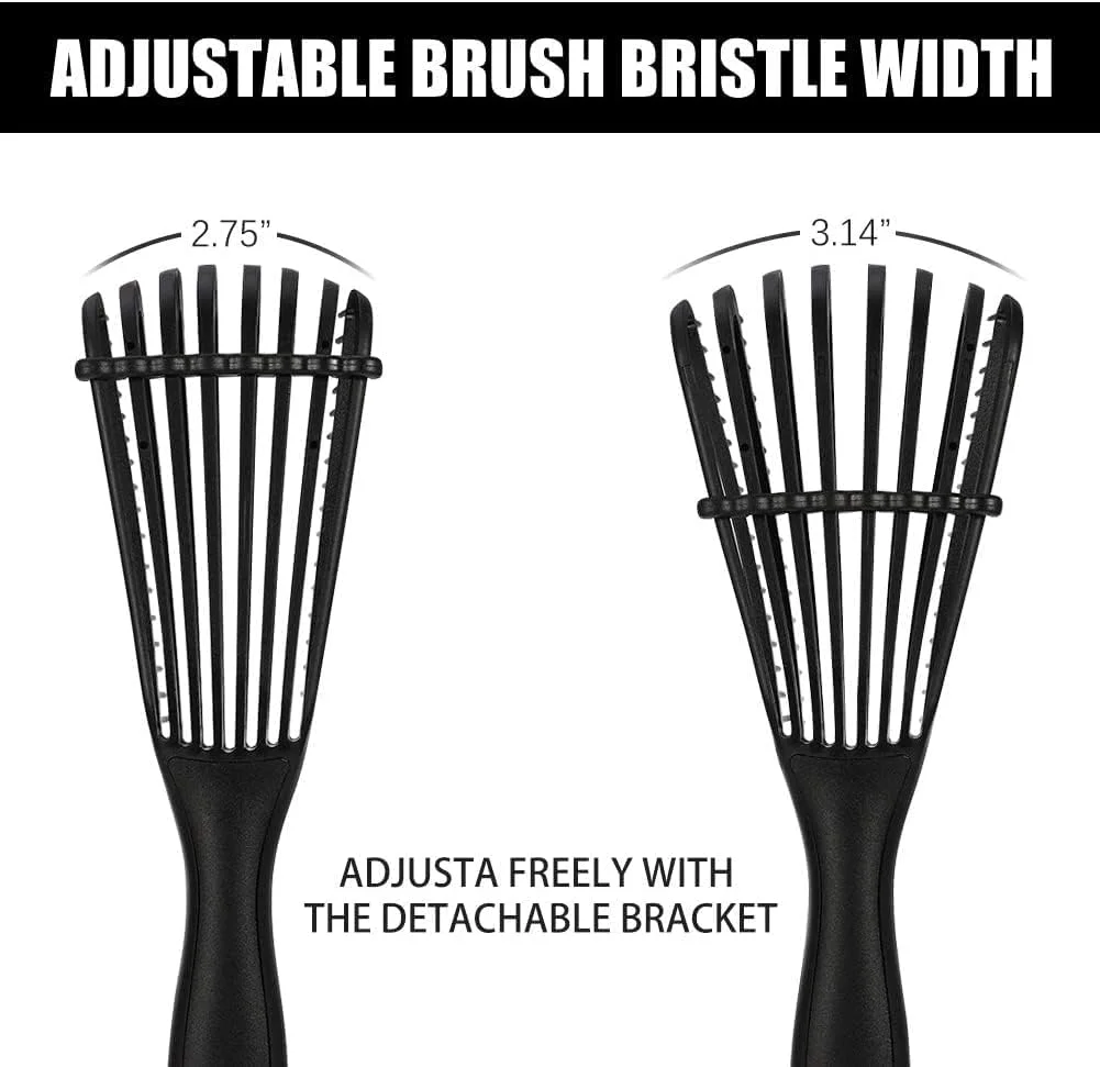 برس باز کننده گره مو Premify، برس باز کننده مو برای موهای فر آفریقایی با بافت 3a تا 4c، مجعد، موج دار، فر خورده، باز کردن سریعتر و آسانتر گره موهای خیس یا خشک بدون درد، برس مو با تمیز کردن آسان