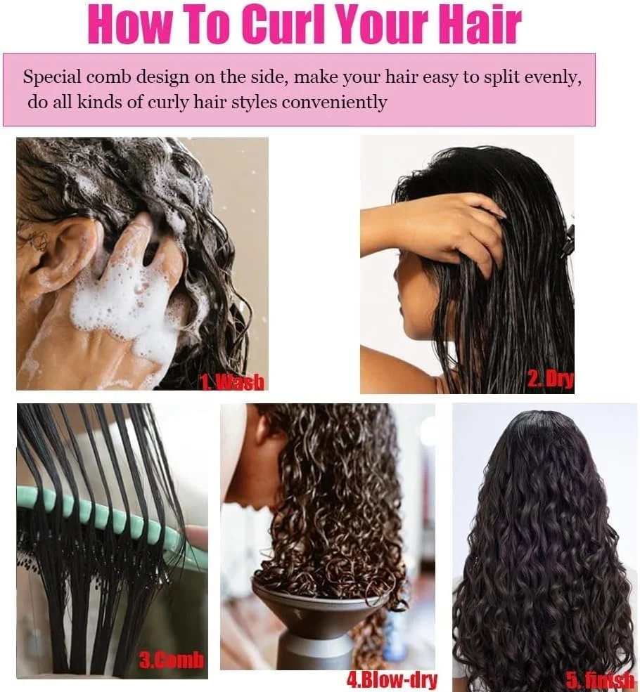 برس حالت دهنده فر پرفکس، 2 عددی، برس باز کننده گره مو، ایده آل برای شانه کردن، حالت دادن و مشخص کردن فرها برای زنان و مردان (مشکی و صورتی)