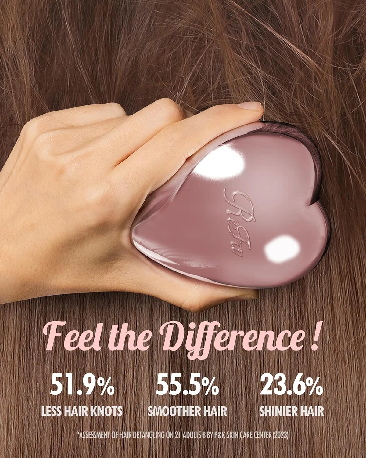 برس مو قلبی ReFa طلایی رز | برس گره باز کن قلبی شکل برای خانم ها | برس مو کوچک برای موهای ضخیم | برس باز کننده گره مو مسافرتی