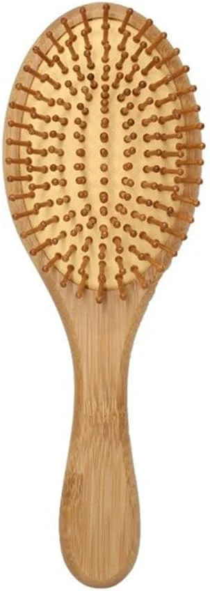 برس مو بامبو Purfex برای رشد مو، برس مویی چوبی با دندانه‌های بامبو طبیعی برای باز کردن گره مو و ماساژ پوست سر، مناسب برای زنان، مردان و کودکان، برای انواع مو، با دسته ارگونومیک