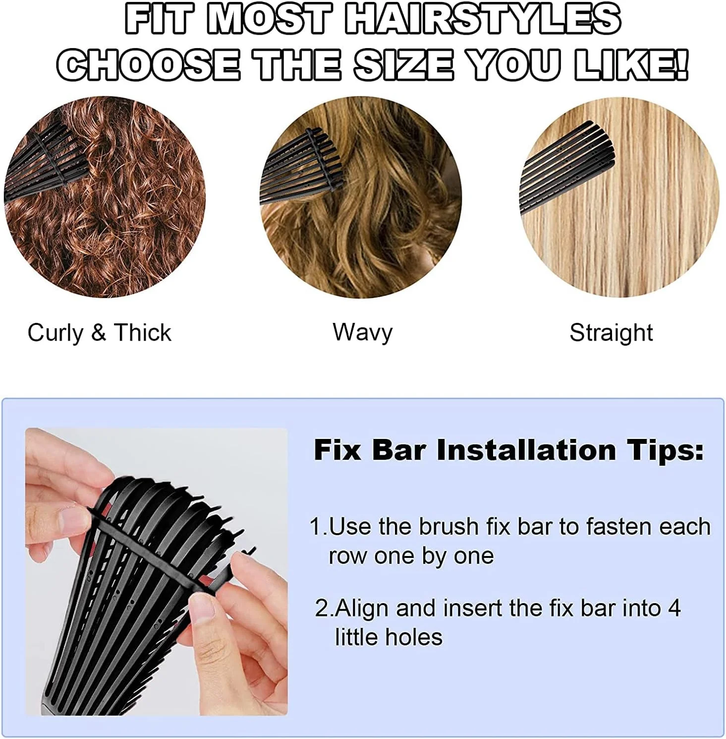 برس باز کننده گره مو Premify، برس باز کننده مو برای موهای فر آفریقایی با بافت 3a تا 4c، مجعد، موج دار، فر خورده، باز کردن سریعتر و آسانتر گره موهای خیس یا خشک بدون درد، برس مو با تمیز کردن آسان