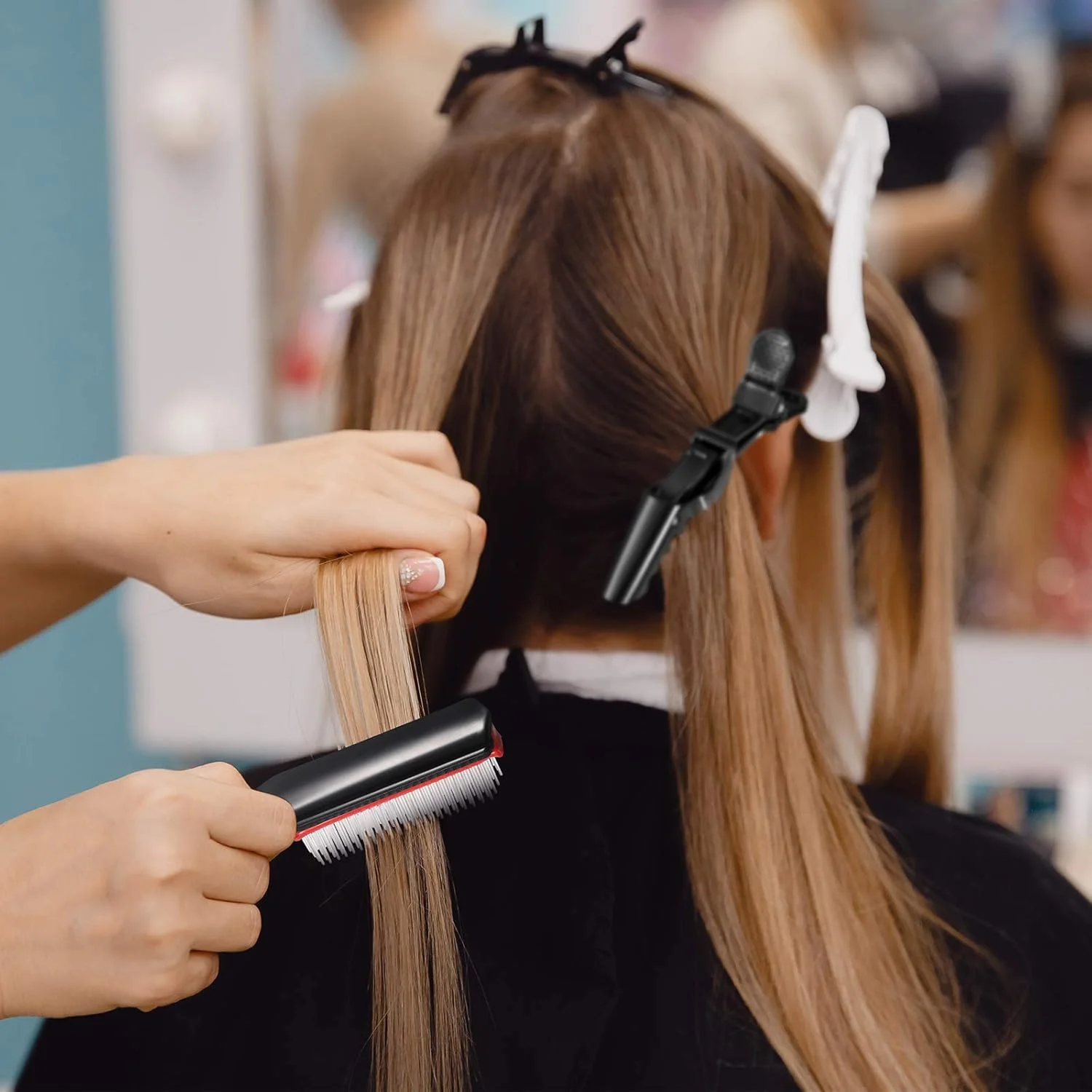 مجموعه برس حالت دهنده مو پاتلای شامل 7 قطعه، برس موی فر 9 ردیفه، برس مسافرتی 5 ردیفه و 6 عدد گیره مو برای جدا کردن، حالت دادن، مشخص کردن فرها و ثابت کردن مو (صورتی)