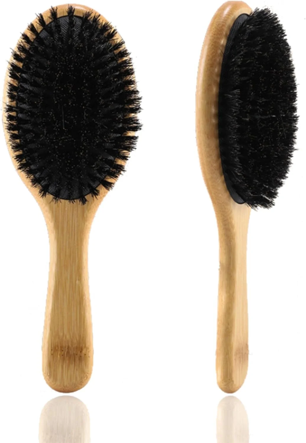 برس مو با موهای طبیعی 100% - برس موی سازگار با محیط زیست، باز کننده گره مو، صاف کننده و ماساژور پوست سر، برس موی حرفه ای برای انواع مو