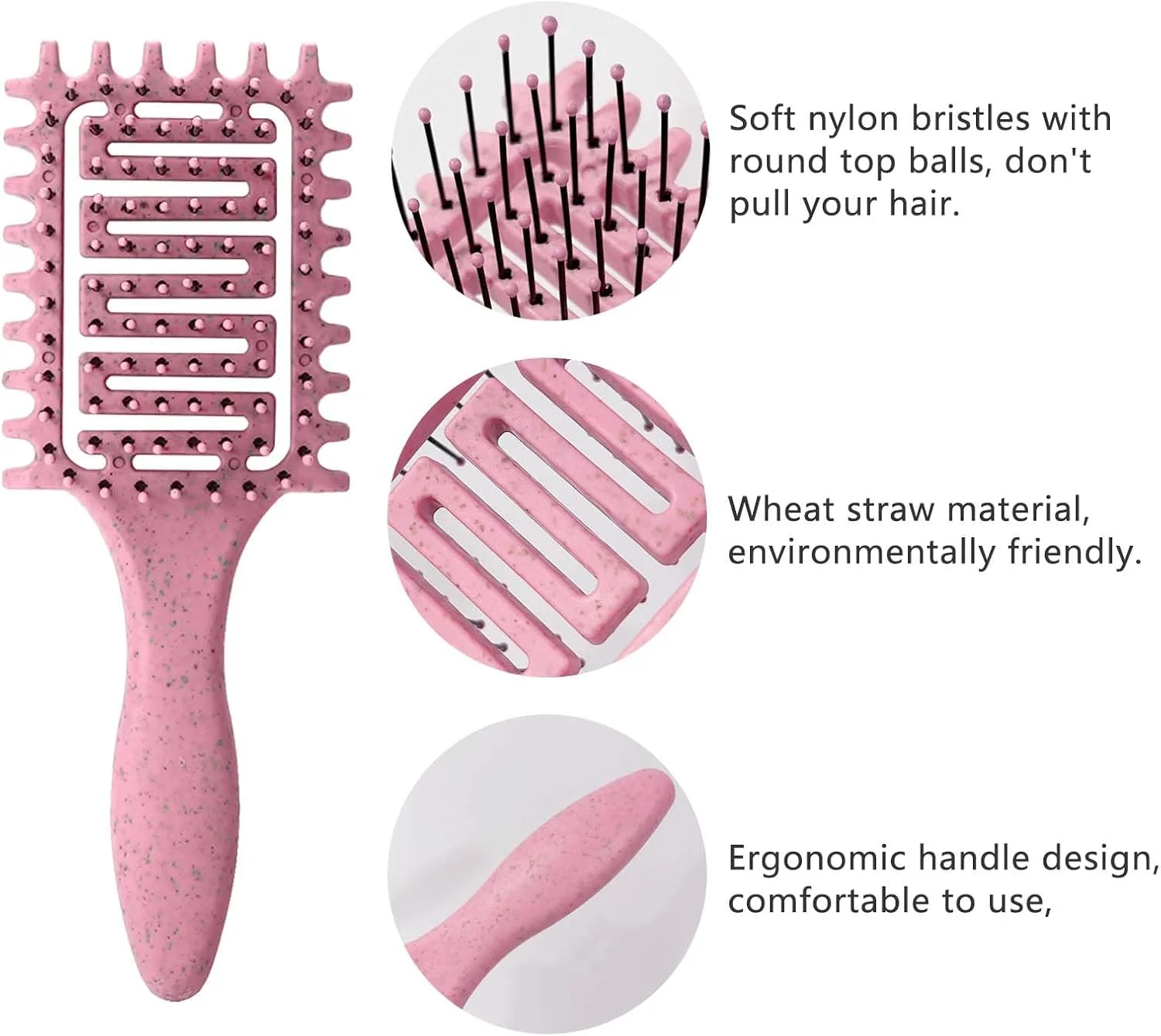 برس موی مینی، برس مسافرتی مو، برس گره باز کن مینی و جمع و جور برای حالت دادن آسان در سفر، مناسب برای انواع مو (2 عدد بنفش)