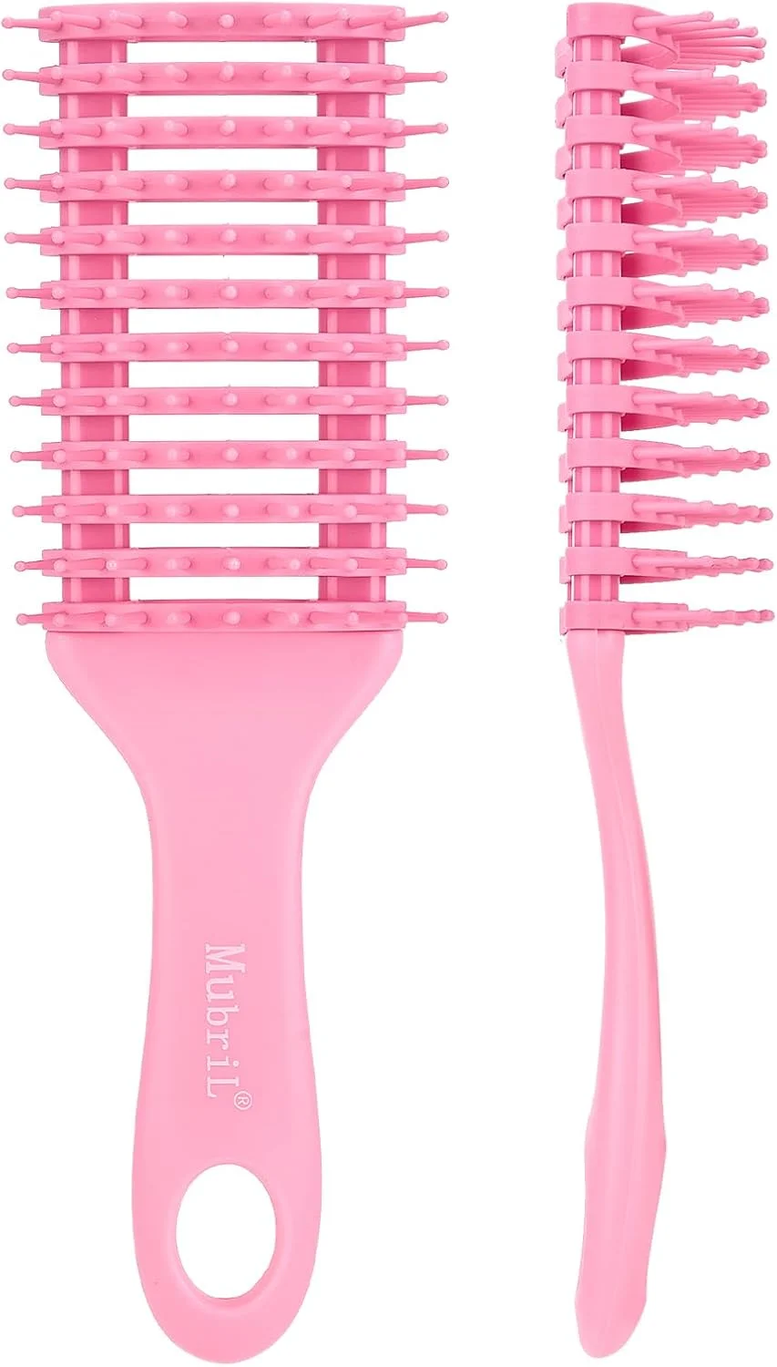 Mubril Detangler Hair Brush,Detangling Brush for Men/Women&Children/Kids,Glides Through Tangles Ease HairBrush For All hair types,Ultra-Soft IntelliFlex Bristles Massage Scalp Make Hair Health (Pink)