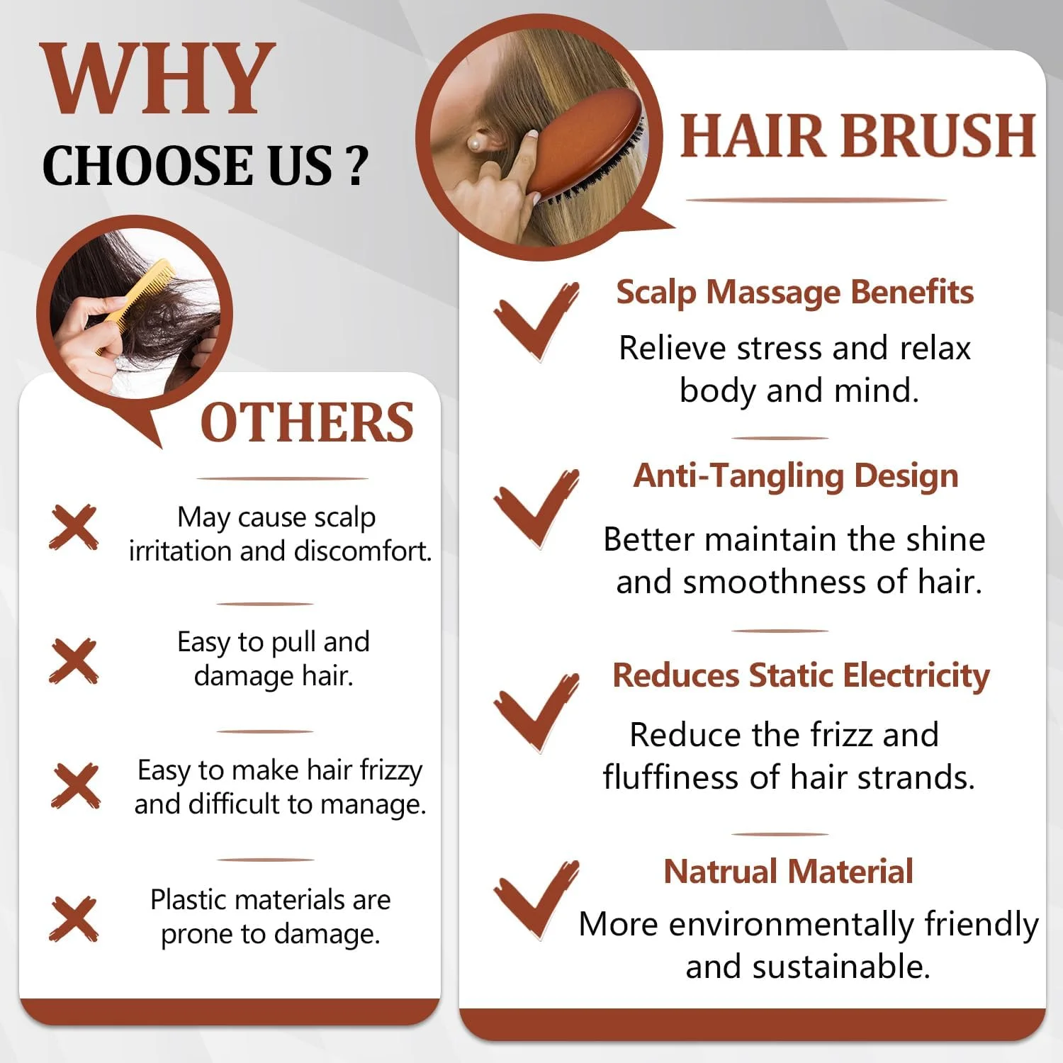 ست برس مو Muyaps برای زنان و مردان، برس موی خیس برای باز کردن گره و صاف کردن موهای متوسط ​​تا بلند، چتری و ریش (ست 2 عددی)