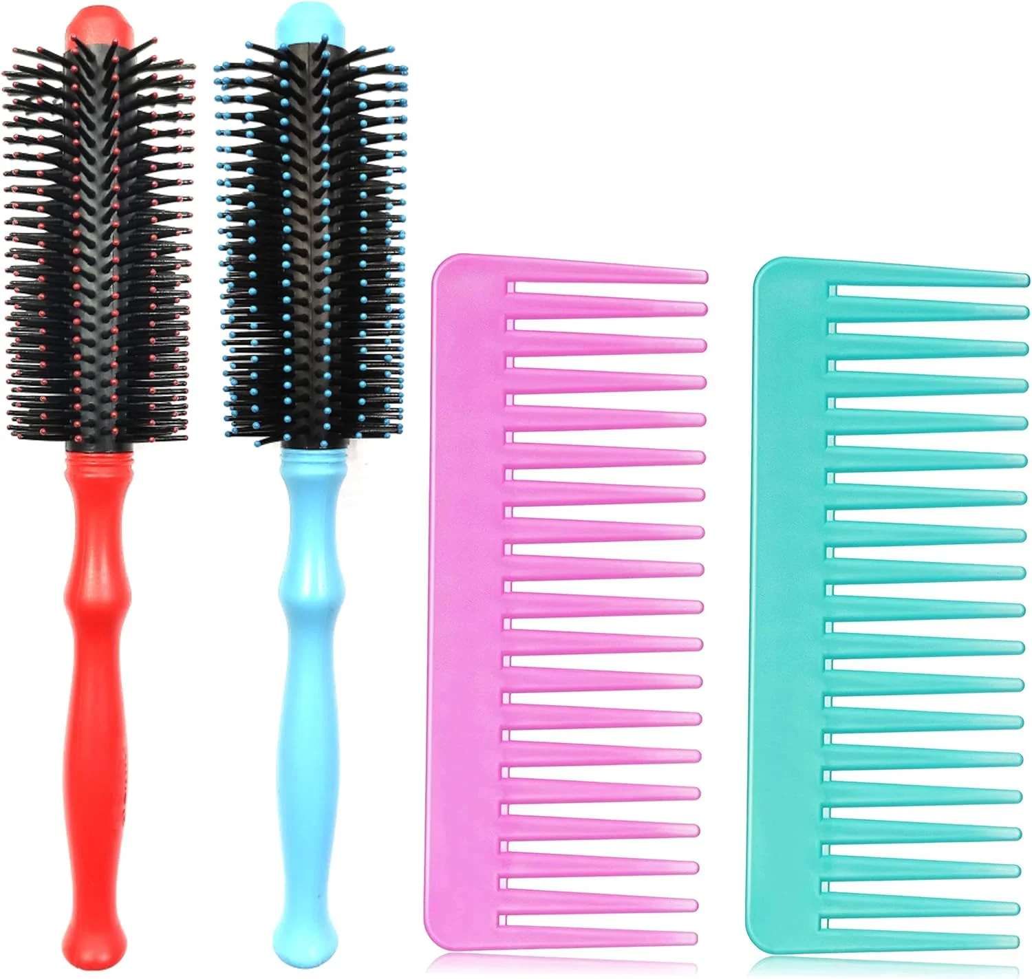 MAPLE Round Hair Brush For Men & Women | Hair Styling Tool | Round Brush For Hair Styling | Detangler Comb | Combo Pack of 4 (Color May Vary) (COMBO/COMB PACK OF 4)