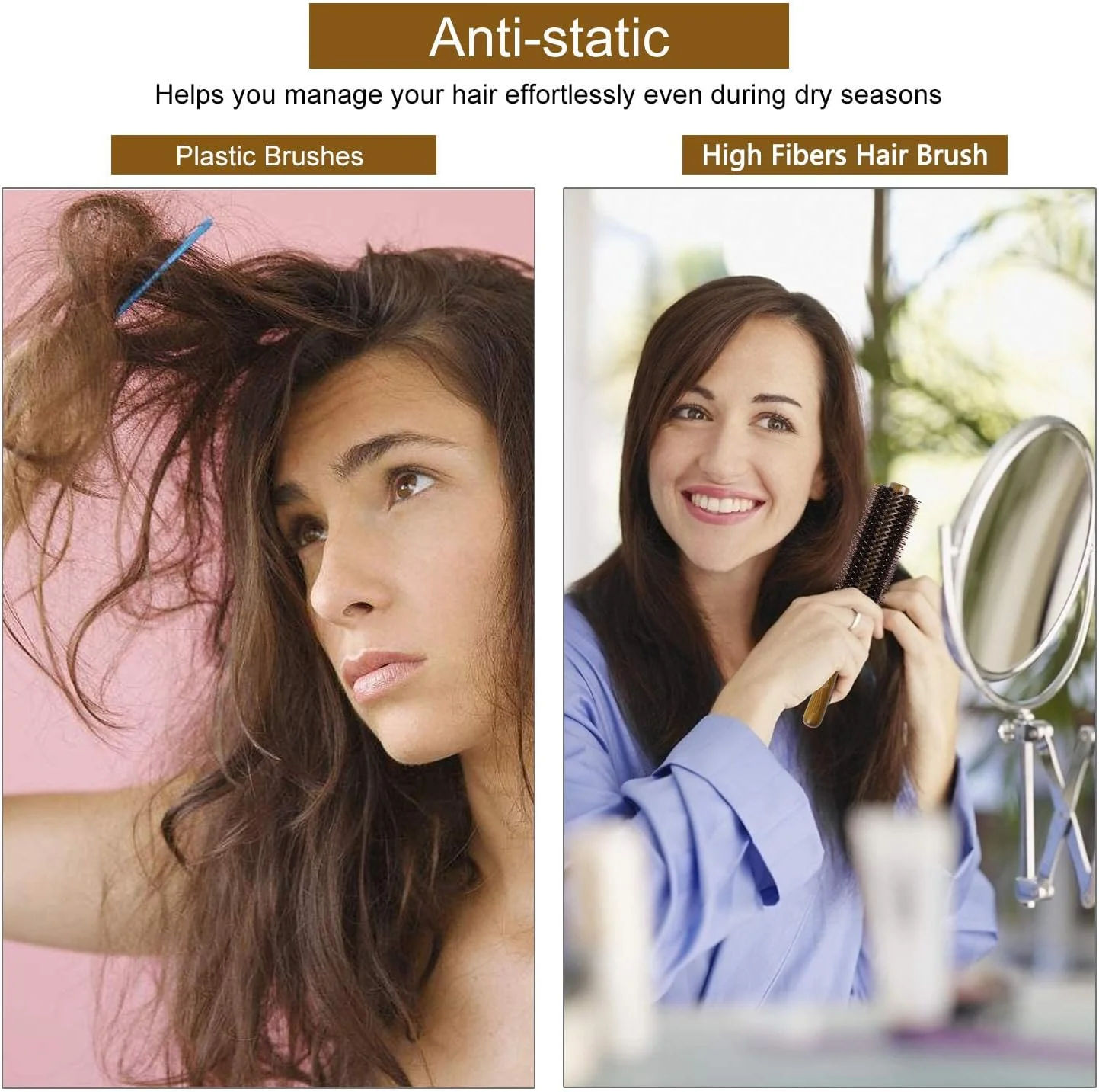 برس گرد مو MAKINGTEC با الیاف طبیعی، برس حالت دهنده با دسته چوبی طبیعی، برس سشوار ضد الکتریسیته ساکن برای صاف کردن و فر کردن مو، مناسب موهای خشک و خیس برای آقایان و بانوان برس گرد مو MAKINGTEC با الیاف طبیعی، برس حالت دهنده با دسته چوبی طبیعی، برس سشوار ضد الکتریسیته ساکن برای صاف کردن و فر کردن مو، مناسب موهای خشک و خیس برای آقایان و بانوان