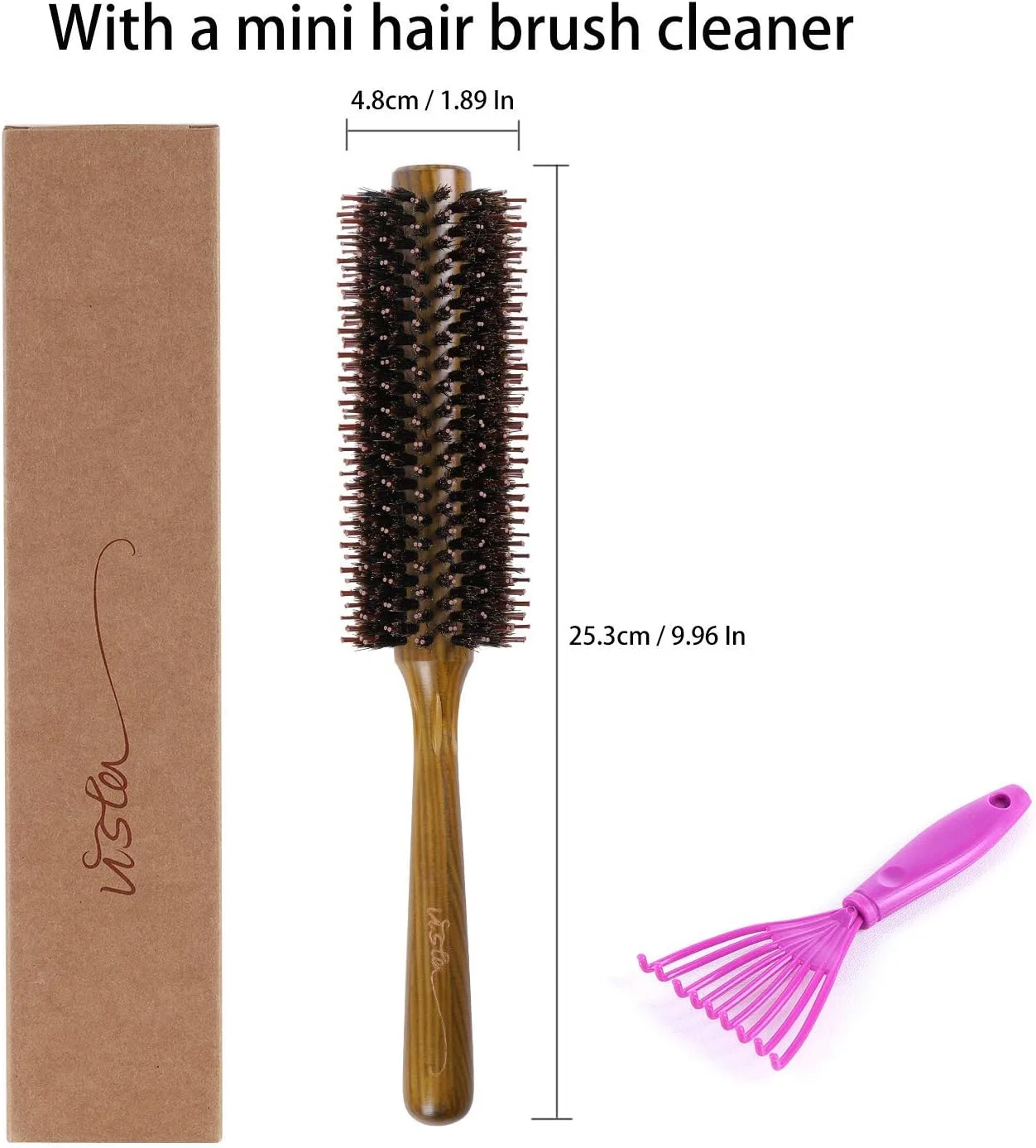 برس گرد مو MAKINGTEC با الیاف طبیعی، برس حالت دهنده با دسته چوبی طبیعی، برس سشوار ضد الکتریسیته ساکن برای صاف کردن و فر کردن مو، مناسب موهای خشک و خیس برای آقایان و بانوان برس گرد مو MAKINGTEC با الیاف طبیعی، برس حالت دهنده با دسته چوبی طبیعی، برس سشوار ضد الکتریسیته ساکن برای صاف کردن و فر کردن مو، مناسب موهای خشک و خیس برای آقایان و بانوان