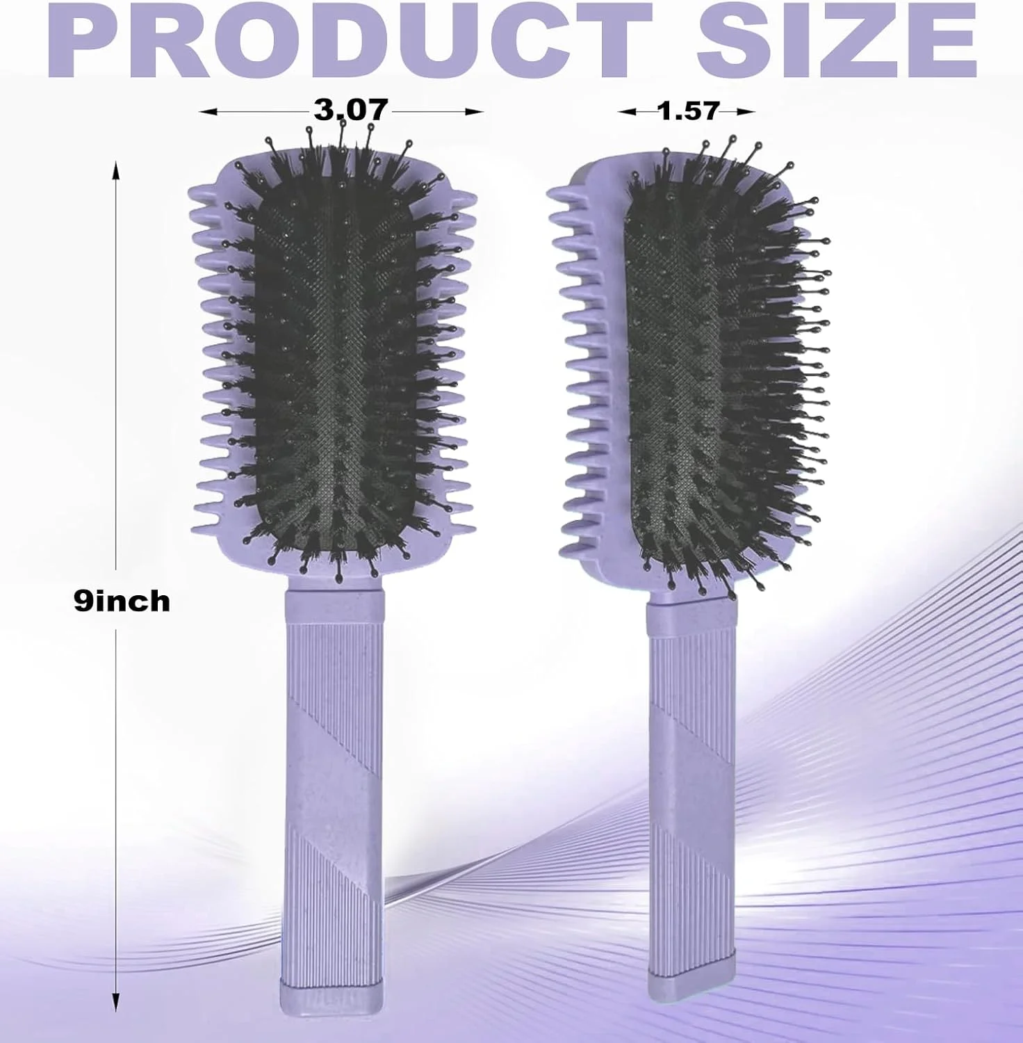 برس حالت دهنده فر مو مکس مانا مدل Secret، برس حالت دهنده موهای فر برای باز کردن گره، شانه کردن، حالت دادن و مشخص کردن فرها برای زنان و مردان، کشش کمتر، کاهش کشیدگی و جدا شدن فرها (مربع - بنفش)