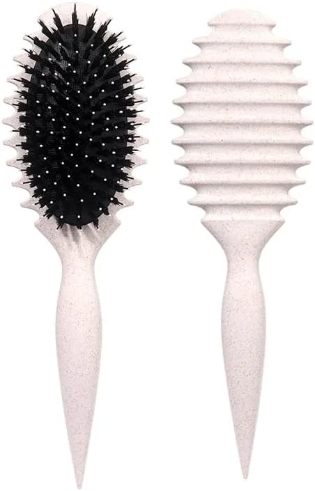 برس حالت دهنده لونیمیا، برس موی فر، برس مو، طراحی تهویه چند منظوره نرم بدون آسیب رساندن به مو ابزارهای آرایشگری کاربردی، مناسب برای انواع مو، بافت ها و مدل ها و غیره (بژ)