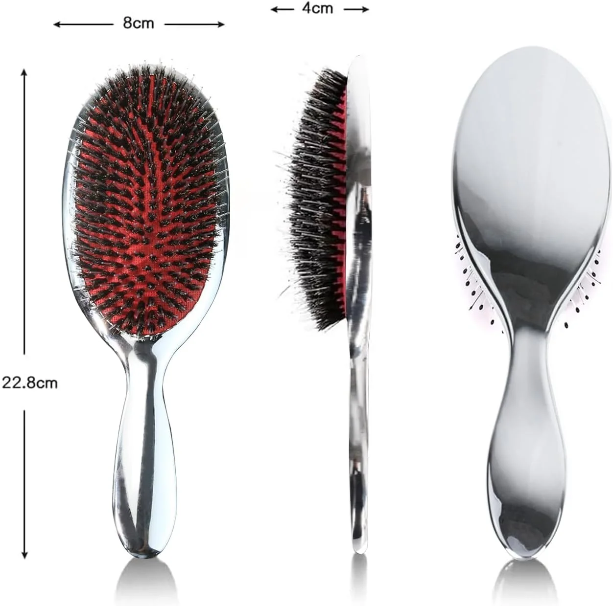 Lonimia Hair Brush, Hair Brushes for Women men Kid & Nylon Brush for Wet/Dry Hair Smoothing Massaging Detangling, Everyday Brush Enhance Shine & Health (Silver)