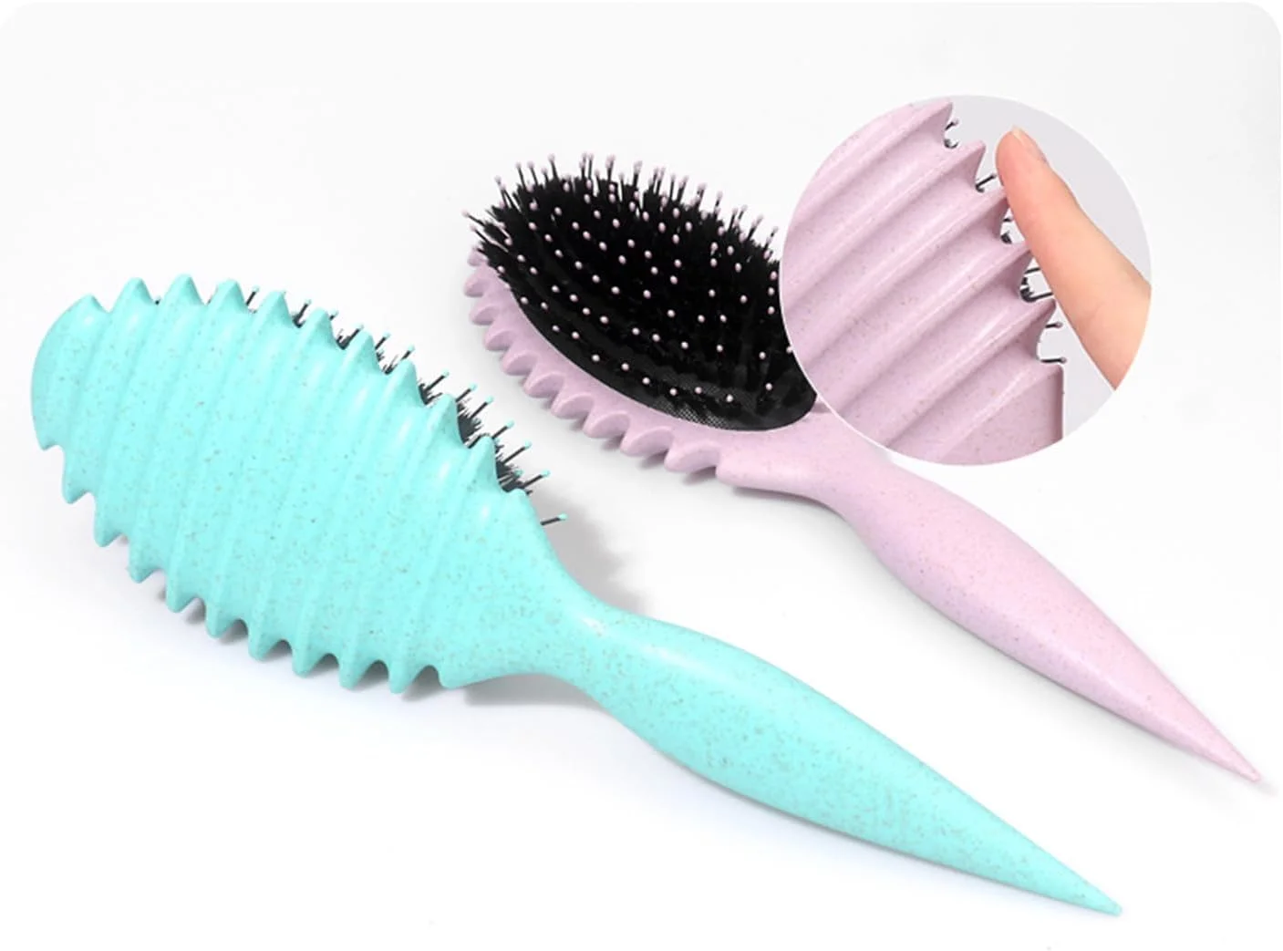 برس حالت دهنده لونیمیا، برس موی فر، برس مو، طراحی تهویه چند منظوره نرم و بدون آسیب رساندن به مو ابزارهای آرایشگری کاربردی، مناسب برای انواع مو، بافت ها و مدل ها و غیره (سبز)