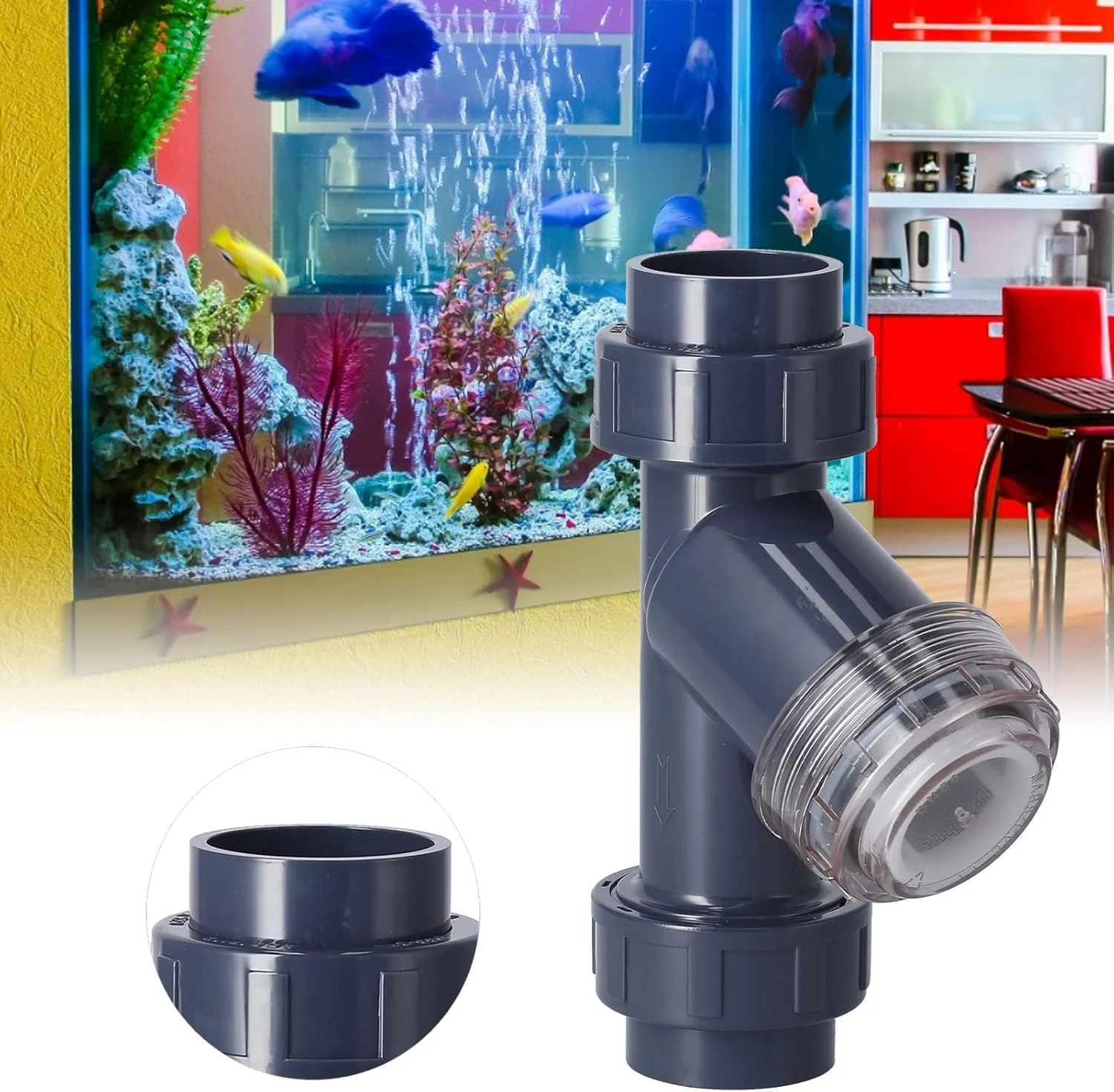 فیلتر آبیاری قطره ای Starrypxl، فیلترهای Y پی وی سی تنظیم کننده لوله آب، گلخانه باغ، کنترل جریان کارآمد کشاورزی، طراحی بادوام، بسته 10 عددی