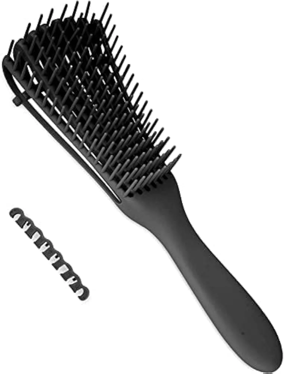 LA PERLA TECH Hair Detangler Brush Natural Wet Detangling Brush for Kinky Curly Hair, Black