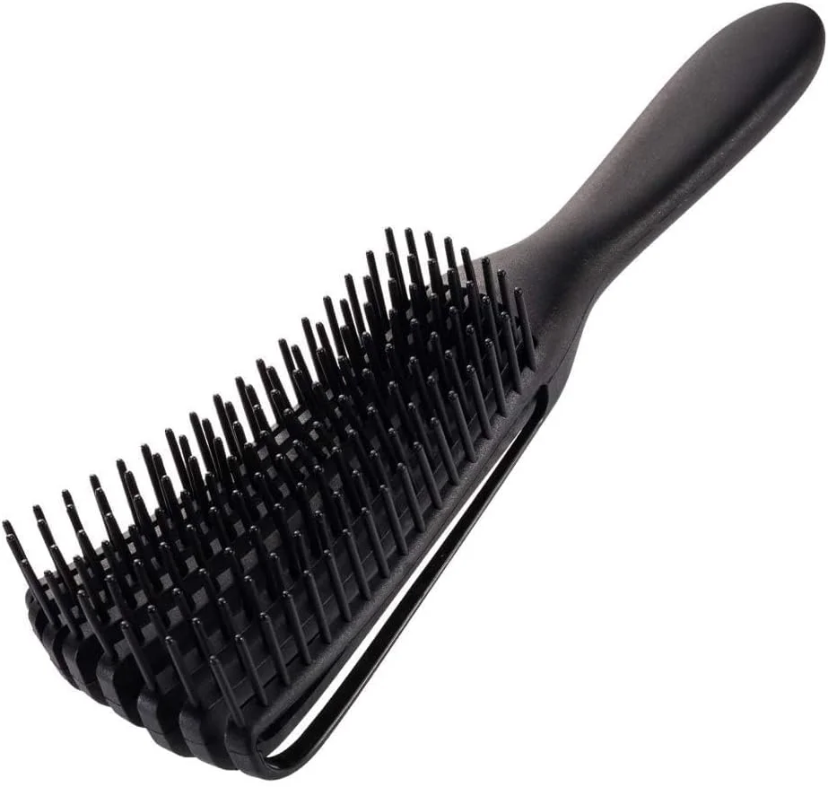 LA PERLA TECH Hair Detangler Brush Natural Wet Detangling Brush for Kinky Curly Hair, Black