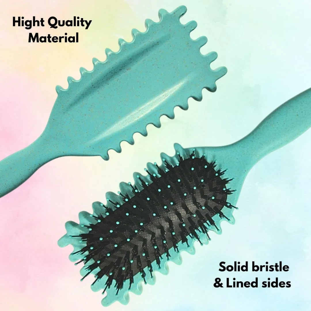 برس حالت دهنده فر Lonimia برای موهای فر، شانه کردن و حالت دادن به موهای مردانه و زنانه، کاهش کشیدگی و جدا شدن فر (سبز)