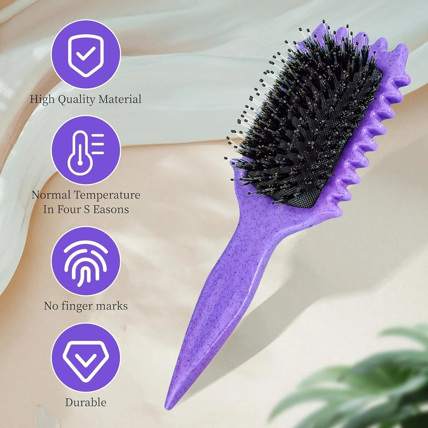 برس موی فر لاکسدامر، برس مو برای زنان و مردان، برس حالت دهنده موی فر برای باز کردن گره و حالت دادن به انواع مو (بنفش)