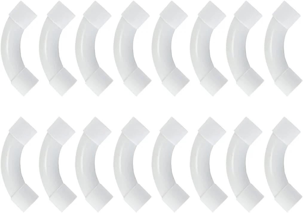 زانویی لوله پی وی سی 90 درجه آسی مدل M20، بسته 16 عددی، مناسب لوله برق، ساخت و ساز، زهکشی، آبیاری کشاورزی و پروژه‌های DIY، رنگ سفید، قطر داخلی 20 میلی‌متر