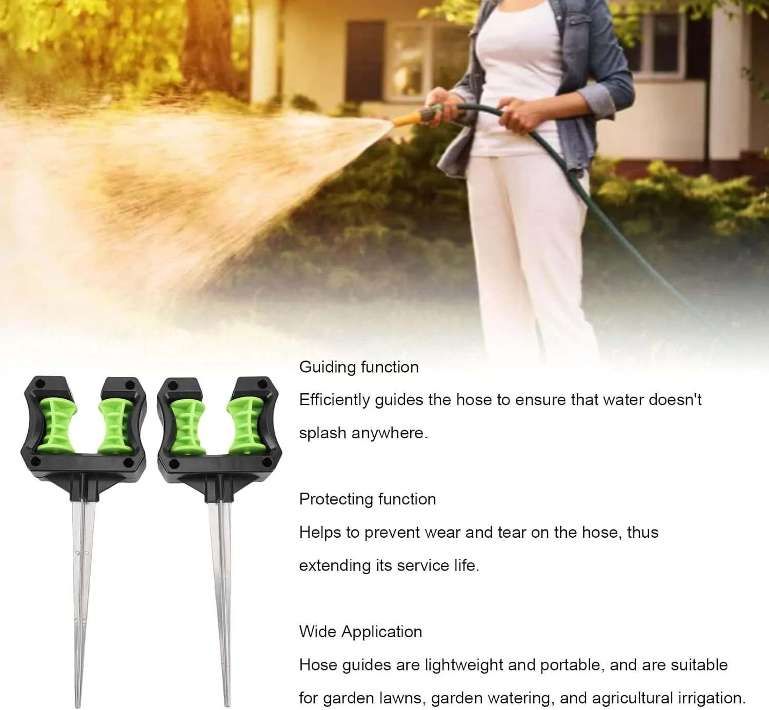 نگهدارنده شلنگ باغبانی Haofy، بسته 2 عددی، ABS سبک وزن، 26 سانتی متر، پایه نگهدارنده شلنگ چمن، لوله آب برای مراقبت از چمن، آبیاری کشاورزی