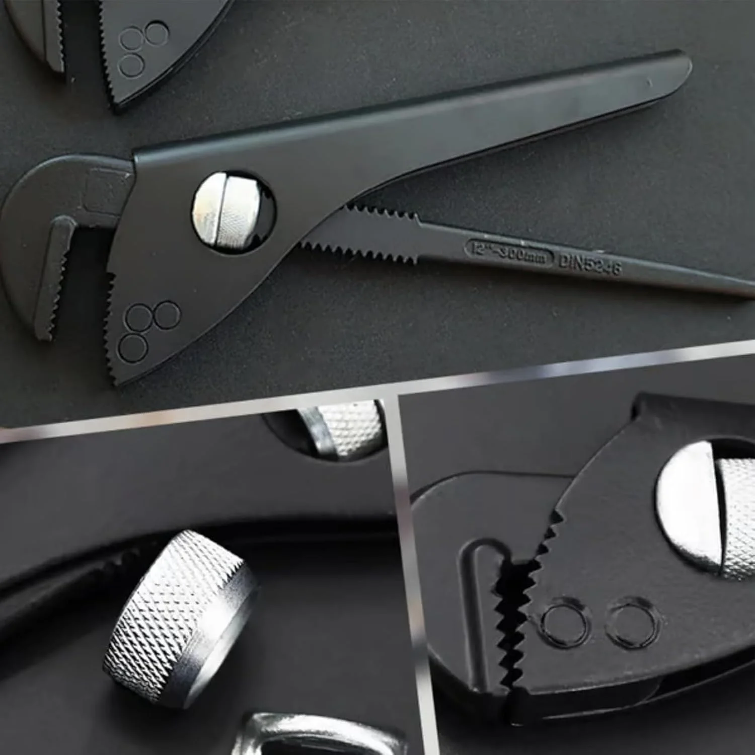 آچار لوله گیر - آچار لوله کشی کربنی قابل تنظیم 7-12 اینچ - ابزار تعمیرات سنگین برای اتصالات سینک توالت شیرآلات گاراژ، آبگرمکن - مهره ها، حمام، آشپزخانه، منزل، کشاورزی