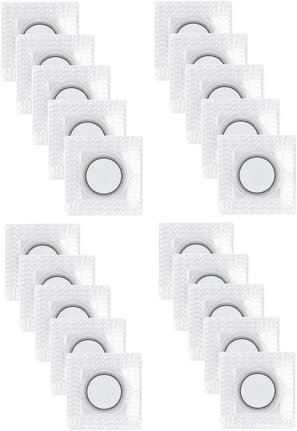 wan 20 Pairs of Hidden Sewing Super Magnetic Snaps, PVC Wallet Closure Fasteners Snaps Magnet for Apparel Handbags Accessories DIY Craft Tools(1.4 Inches), White