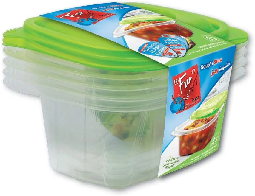 Fun Indispensable Disposable Multipurpose Plastic Food Container Set With Lid/Meal Prep - Pack Of 4-16Oz