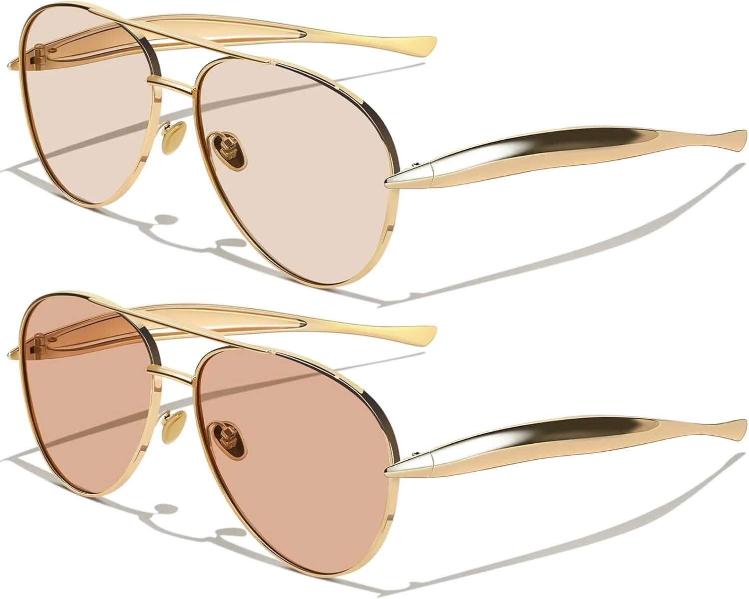عینک آفتابی خلبانی طلایی YMRFW، مناسب خانم ها و آقایان، مدل رترو 2025 فلزی بزرگ سایز دهه 70 عینک آفتابی خلبانی طلایی YMRFW، مناسب خانم ها و آقایان، مدل رترو 2025 فلزی بزرگ سایز دهه 70