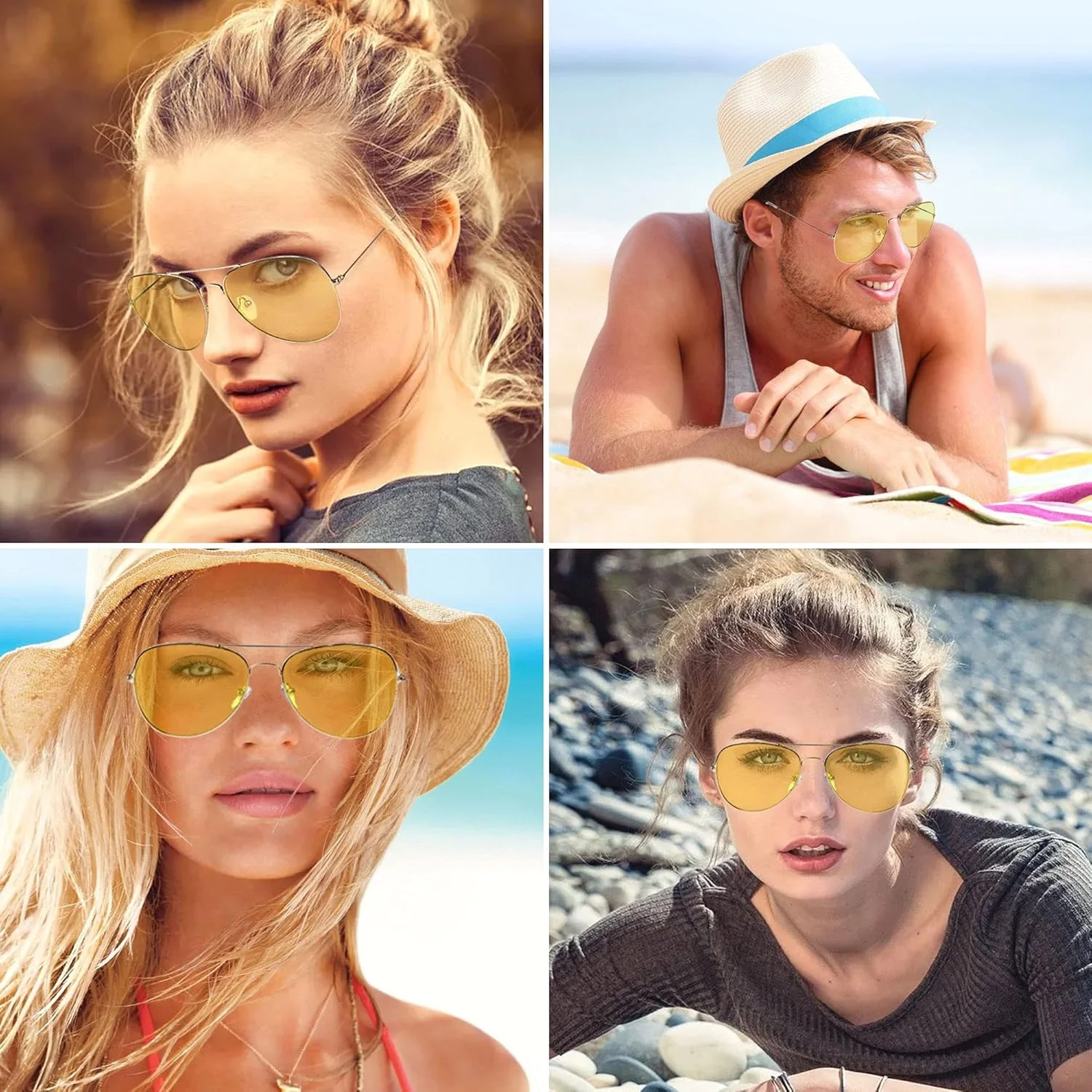 عینک آفتابی خلبانی SunnyPro با لنزهای رنگی و محافظت UV400