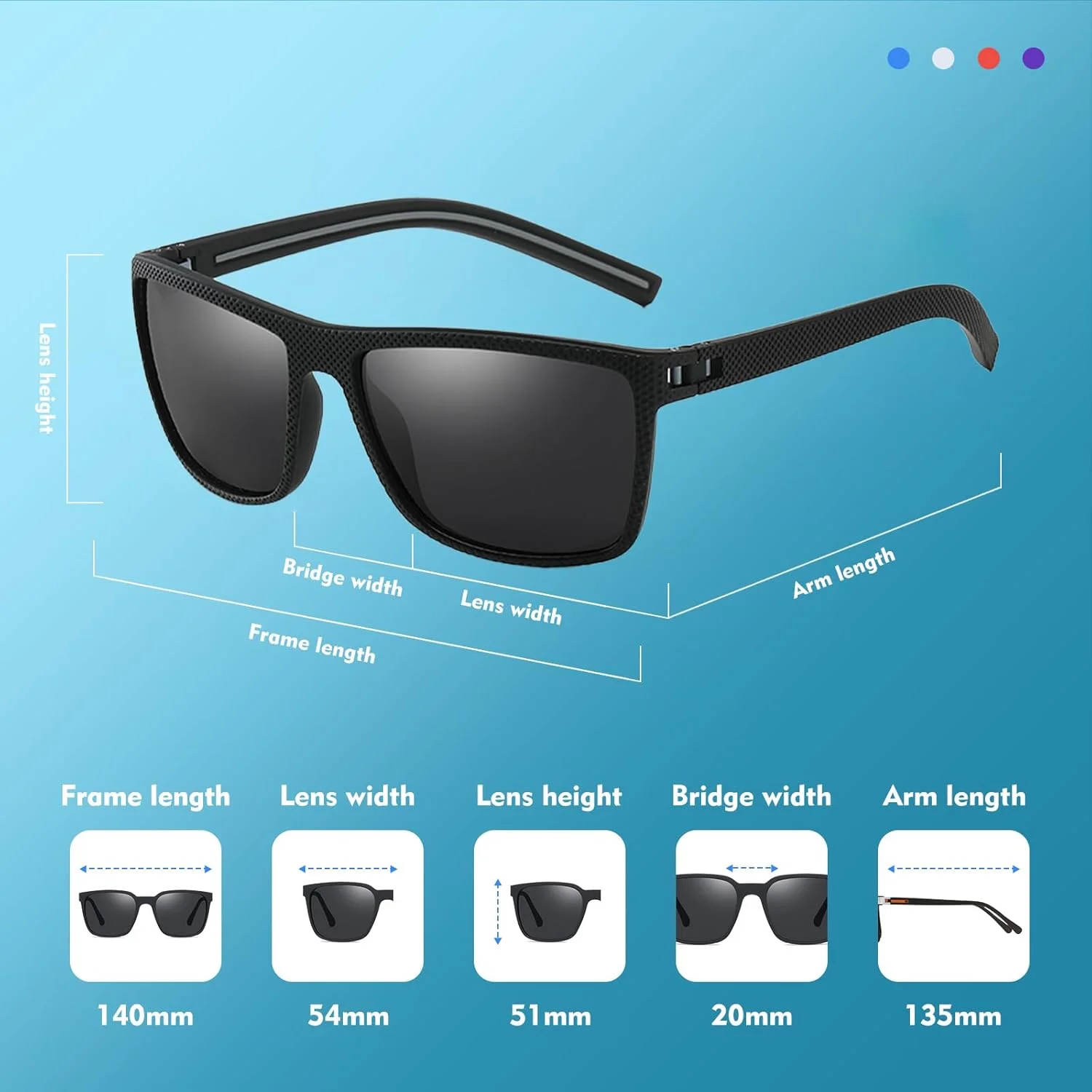 عینک آفتابی پلاریزه مردانه یوکاننا، فریم TR90 سبک وزن، عینک آفتابی اسپرت و فشن مناسب فعالیت های فضای باز با محافظت UV400