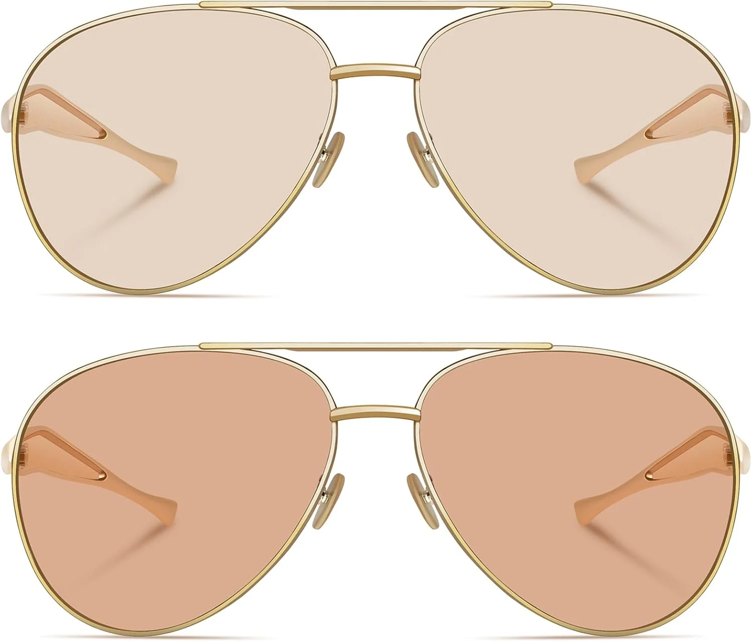عینک آفتابی خلبانی طلایی YMRFW، مناسب خانم ها و آقایان، مدل رترو 2025 فلزی بزرگ سایز دهه 70