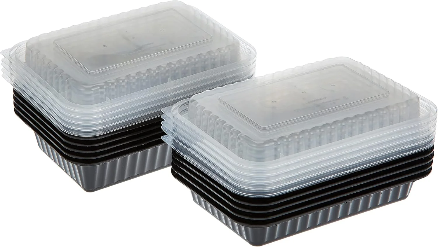 بسته ترکیبی یکبار مصرف هات پک - پایه مشکی، بنتو، ظرف نگهداری مواد غذایی مناسب برای گرم کردن در مایکروویو، 1125 میلی لیتر + 828 میلی لیتر، 10 عدد