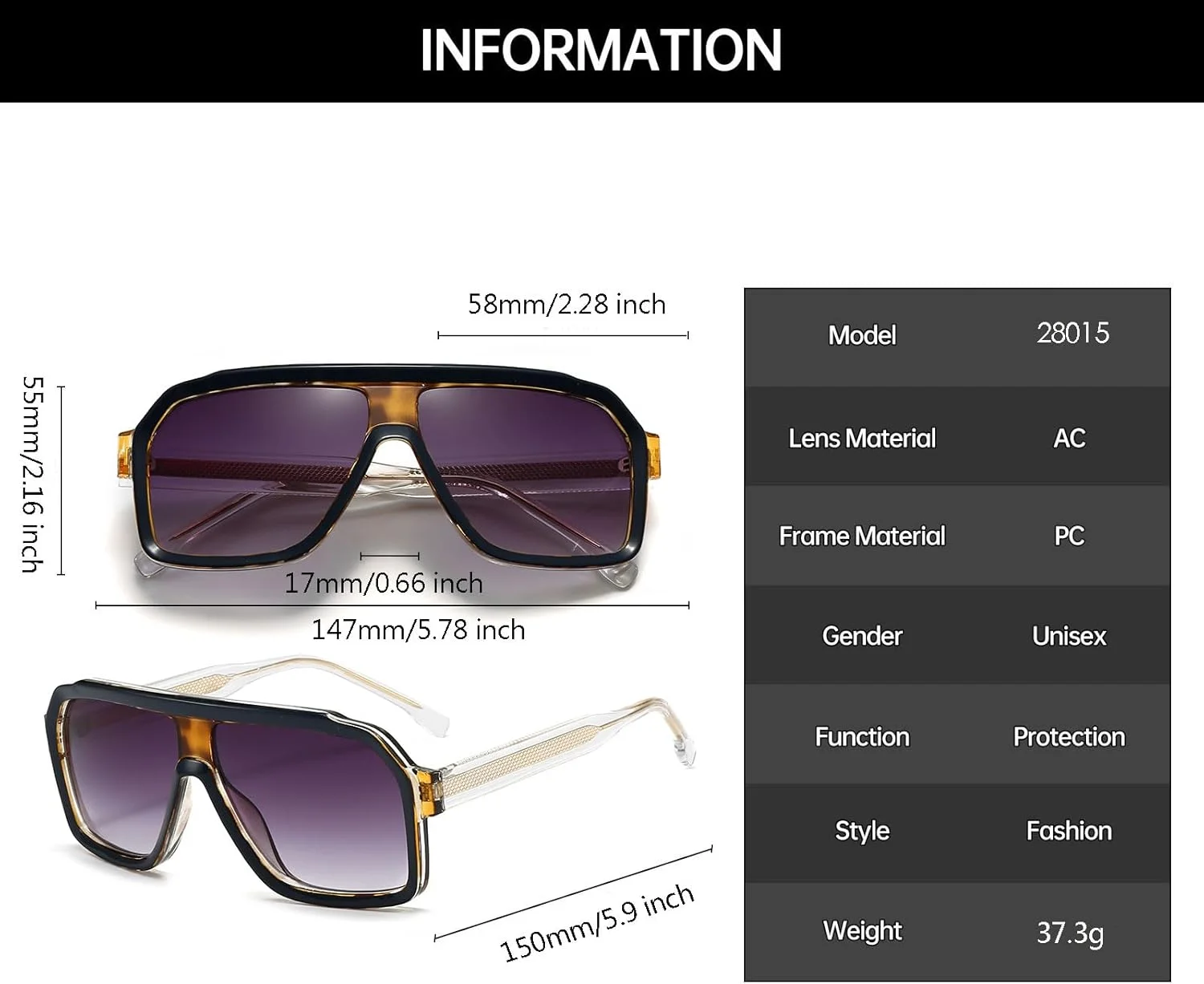 عینک آفتابی مستطیلی پل دوبل رترو YAMEIZE برای زنان و مردان، خلبانی، مربعی، وینتیج، محافظت UV400، مناسب رانندگی و فضای باز