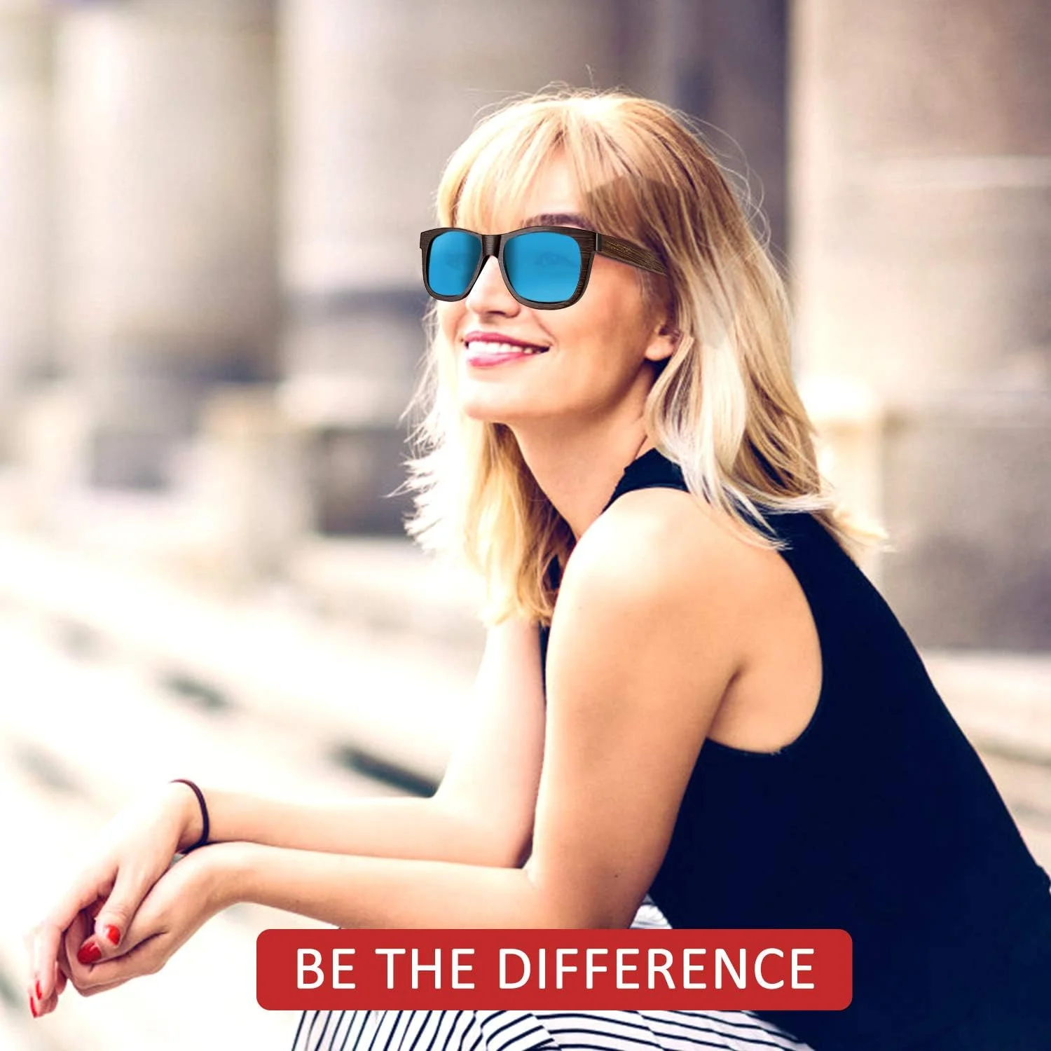 عینک آفتابی چوبی پلاریزه WOODWORD برای مردان و زنان - عینک آفتابی چوب بامبو به همراه جعبه