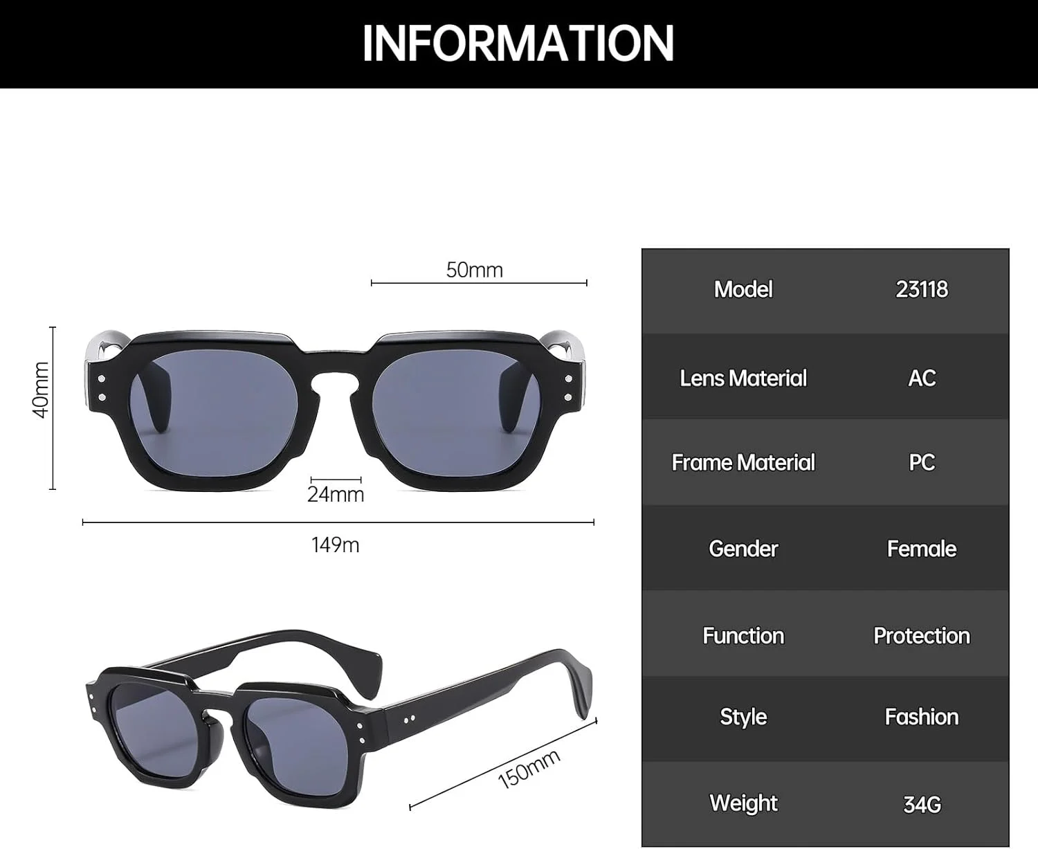 عینک آفتابی مستطیلی رترو YAMEIZE برای مردان و زنان، عینک آفتابی وینتیج با فریم ضخیم شش ضلعی، عینک مد روز مربعی دهه 90 عینک آفتابی مستطیلی رترو YAMEIZE برای مردان و زنان، عینک آفتابی وینتیج با فریم ضخیم شش ضلعی، عینک مد روز مربعی دهه 90