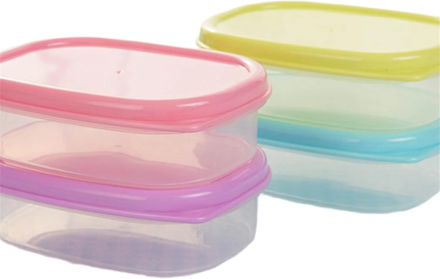 هالامودو، ست 4 عددی مینی ظروف پلاستیکی درب دار برای نگهداری مواد غذایی در یخچال و مایکروویو، جعبه های مستطیلی آشپزخانه برای ناهار، مسافرت و آماده سازی غذا، رنگی