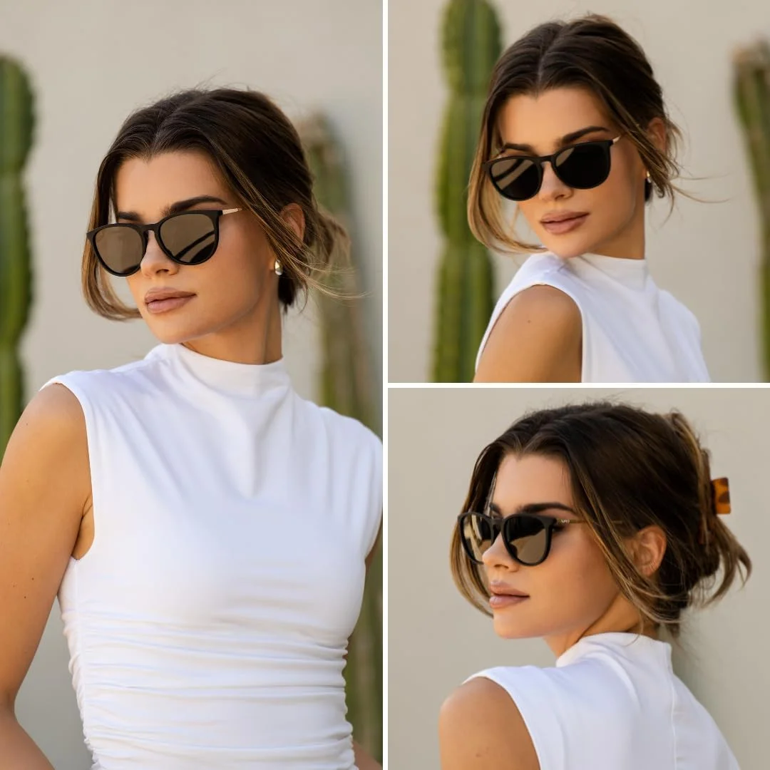 WearMe Pro - عینک آفتابی کلاسیک زنانه با لنز پلاریزه گرد