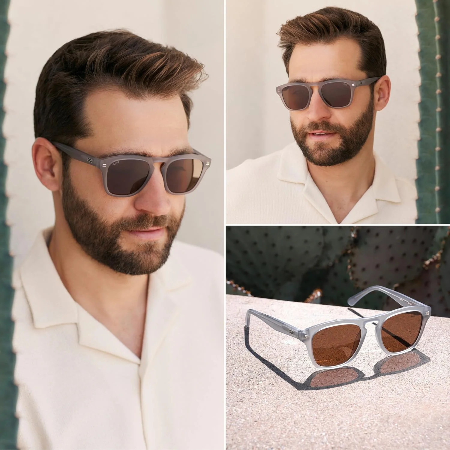 عینک آفتابی مردانه WearMe Pro با فریم مربعی و پلاریزه (تک عددی)