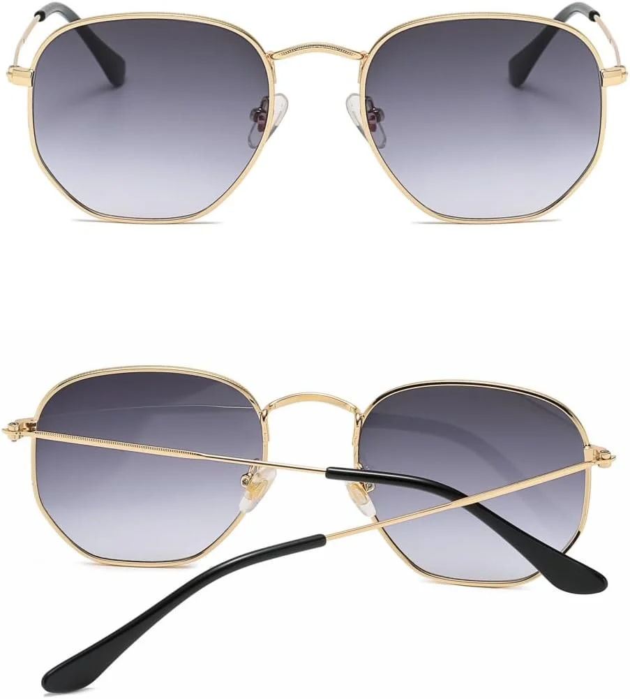 عینک آفتابی کلاسیک چند ضلعی WDZAYXC با طراحی برجسته و فریم فلزی برای مردان و زنان، محافظت در برابر اشعه ماوراء بنفش عینک آفتابی کلاسیک چند ضلعی WDZAYXC با طراحی برجسته و فریم فلزی برای مردان و زنان، محافظت در برابر اشعه ماوراء بنفش