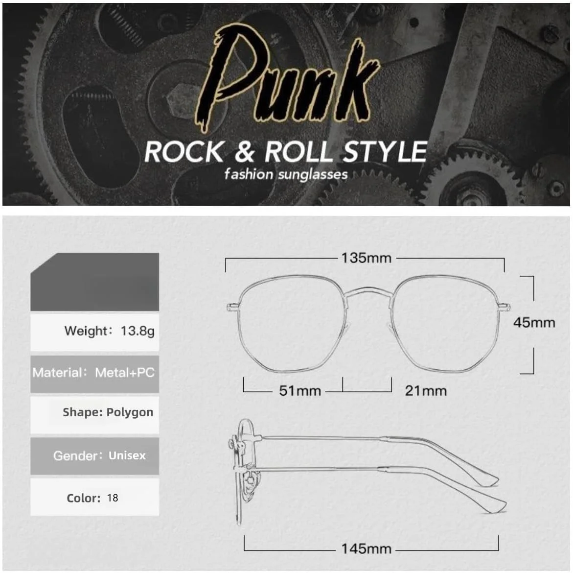 عینک آفتابی کلاسیک چند ضلعی WDZAYXC با طراحی برجسته و فریم فلزی برای مردان و زنان، محافظت در برابر اشعه ماوراء بنفش عینک آفتابی کلاسیک چند ضلعی WDZAYXC با طراحی برجسته و فریم فلزی برای مردان و زنان، محافظت در برابر اشعه ماوراء بنفش