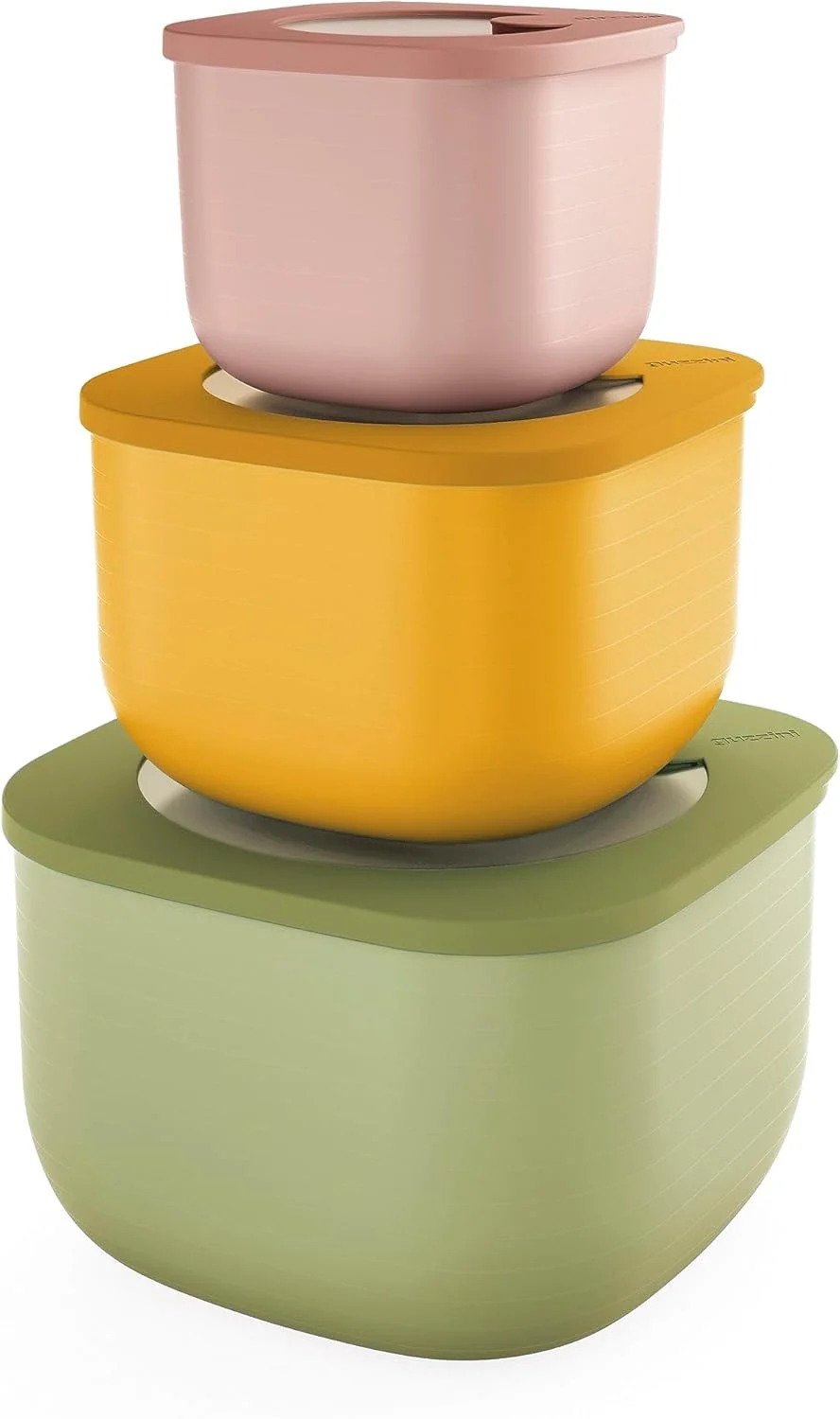 Guzzini - Kitchen Active Design، ست 3 تایی ظروف درب دار عمیق STORE&MORE BIO مناسب یخچال/فریزر/مایکروویو - چند رنگ، 19,5 x19,5 x h12,3 سانتی متر | 750/1550/2800 سی سی - 17072652