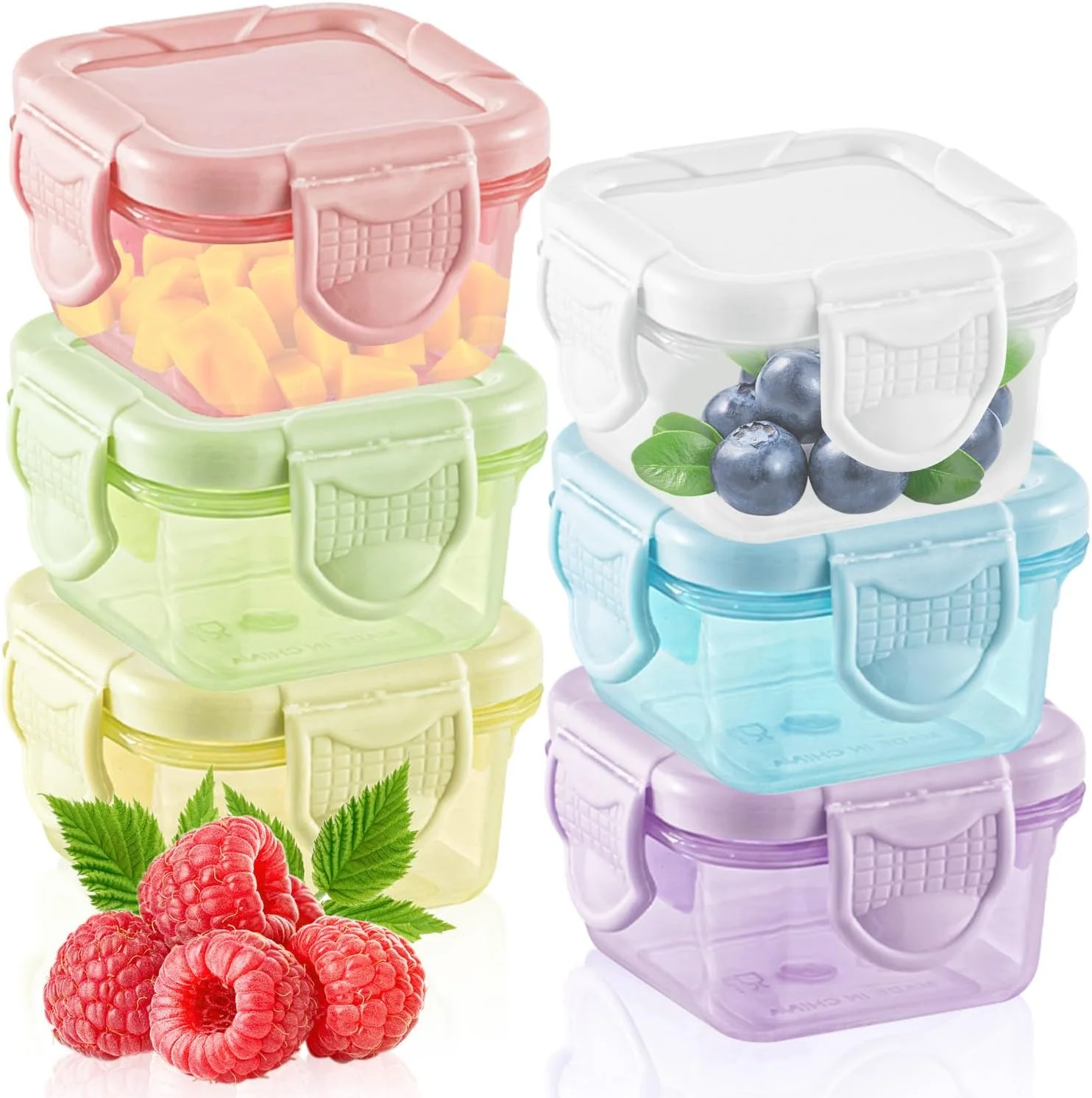 ظروف نگهداری غذا GMMG با درب، 6 عدد، 60 میلی لیتر، ظرف سس سالاد، مینی قوطی، ظرف سس، ست ظروف غذا مناسب مایکروویو و فریزر