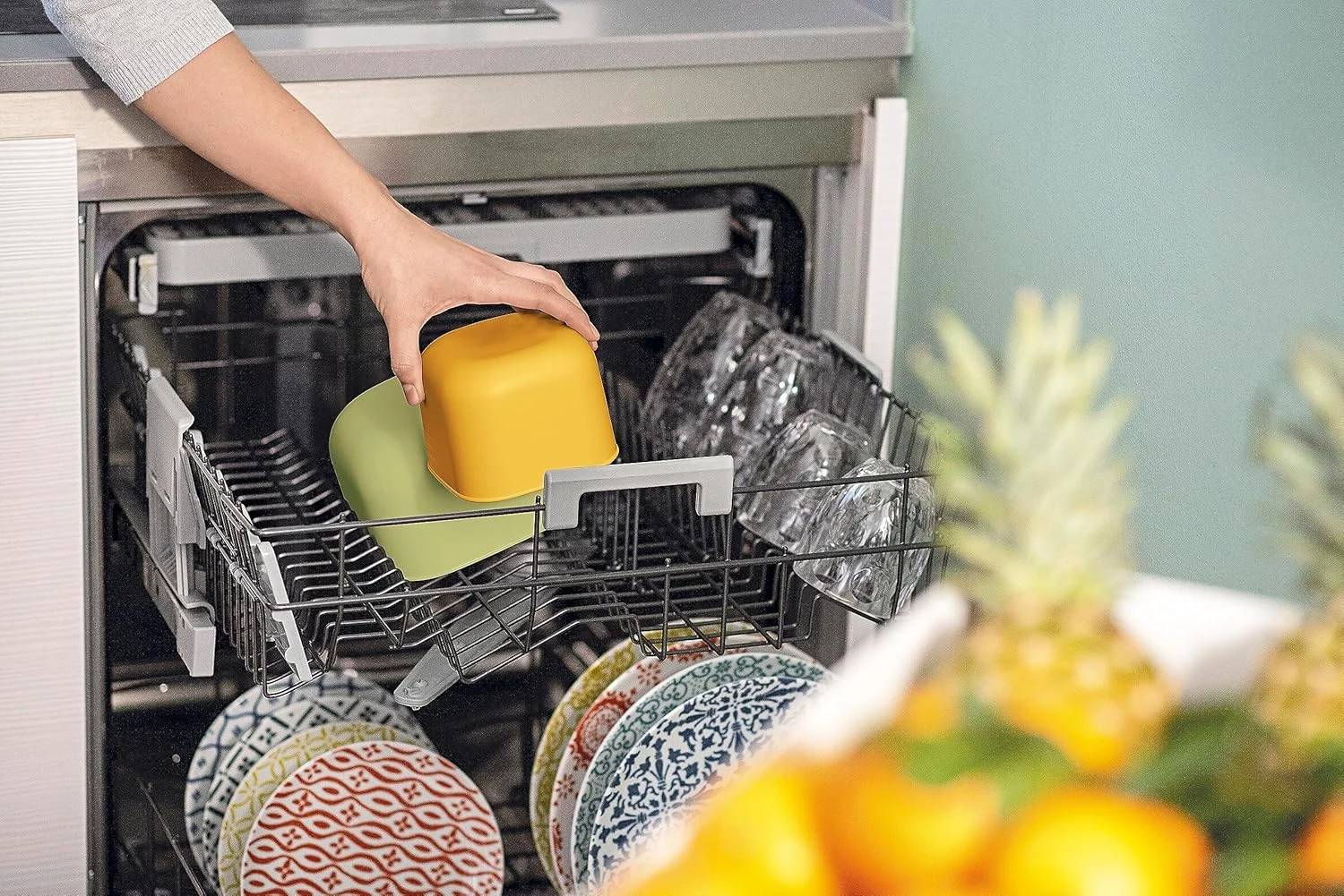 Guzzini - Kitchen Active Design، ست 3 تایی ظروف درب دار عمیق STORE&MORE BIO مناسب یخچال/فریزر/مایکروویو - چند رنگ، 19,5 x19,5 x h12,3 سانتی متر | 750/1550/2800 سی سی - 17072652