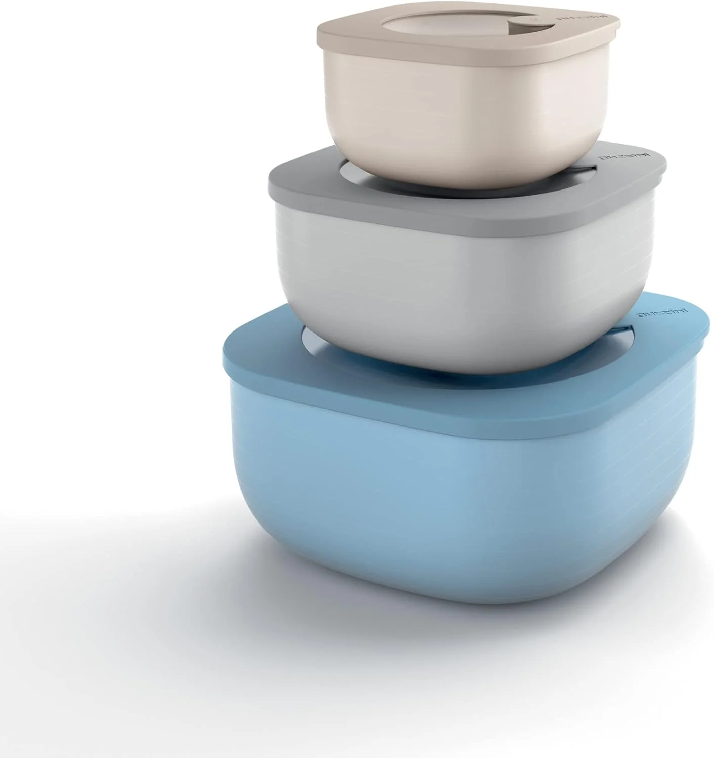 ست 3 تایی ظروف کم عمق درب دار گوزینی، 19.5 x 19.5 x 9.3 سانتی متر