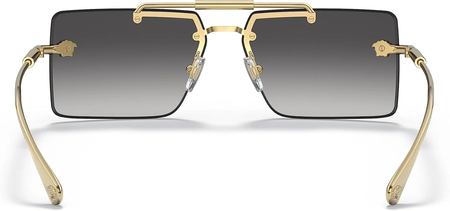 عینک آفتابی زنانه ورساچه، فریم طلایی، لنزهای خاکستری گرادیان، 60 میلی متر عینک آفتابی زنانه ورساچه، فریم طلایی، لنزهای خاکستری گرادیان، 60 میلی متر