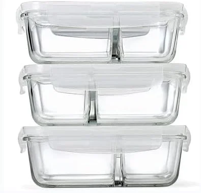 ظروف نگهداری غذای شیشه ای عمومی، ظرف غذای درب دار 1000 میلی لیتری × 3 عدد، مناسب برای مایکروویو و فریزر ظروف نگهداری غذای شیشه ای عمومی، ظرف غذای درب دار 1000 میلی لیتری × 3 عدد، مناسب برای مایکروویو و فریزر