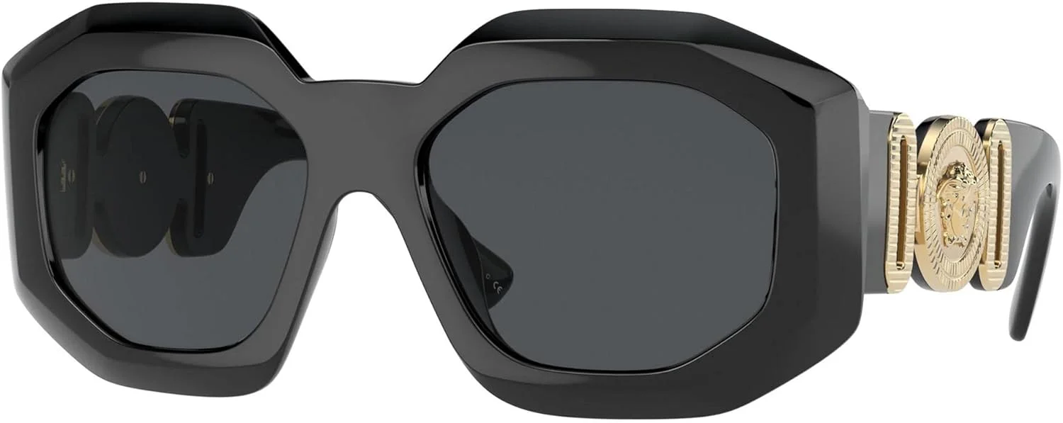 عینک آفتابی زنانه ورساچه، فریم مشکی، لنز خاکستری تیره، 56 میلیمتر عینک آفتابی زنانه ورساچه، فریم مشکی، لنز خاکستری تیره، 56 میلیمتر