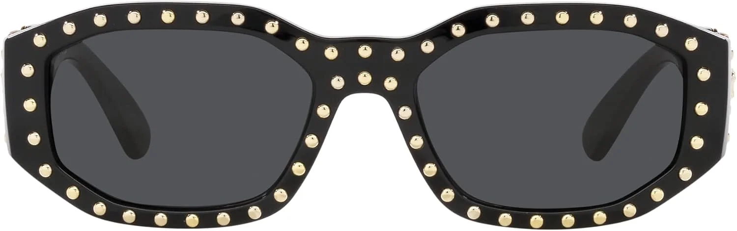 Versace Man Sunglasses Black Frame, Dark Grey Lenses, 53MM