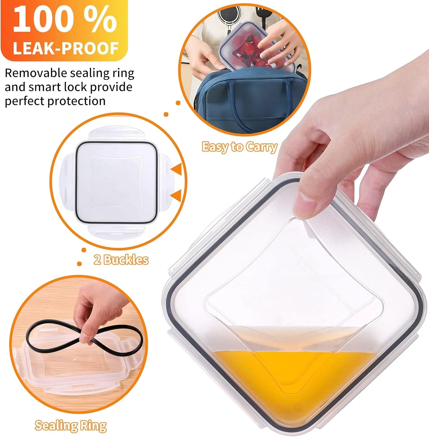 ظروف نگهداری مواد غذایی پلاستیکی GEIKR، 40 عددی، درب دار و بدون هوا، بدون BPA، ظروف آماده سازی غذا ضد نشت، قابل استفاده مجدد، ایمن برای مایکروویو، ماشین ظرفشویی و فریزر، شامل برچسب و قلم